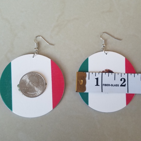 Mexican flag earrings - Picture 2 of 3